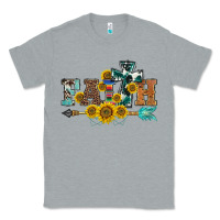 Heather Grey western faith arrow sunflowers Classic Tee - BarkalooDesign