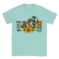Seafoam western faith arrow sunflowers Classic Tee - BarkalooDesign