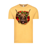 Vintage Mustard highland cow  christmas Vintage Tee - JahusDesignShop