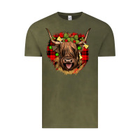 Vintage Olive highland cow  christmas Vintage Tee - JahusDesignShop