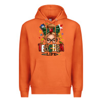 Carrot teacher life blonde caucassian messy bun Premium Hoodie - texasbilliewilder
