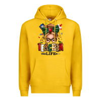 Lemon teacher life blonde caucassian messy bun Premium Hoodie - texasbilliewilder