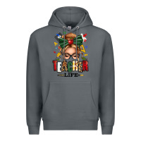 Rock teacher life blonde caucassian messy bun Premium Hoodie - texasbilliewilder