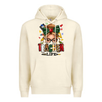 Sandshell teacher life blonde caucassian messy bun Premium Hoodie - texasbilliewilder