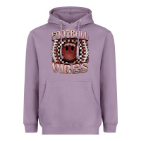 Lavender football vibes smiley face Heavyweight Hoodie - BarkalooDesign
