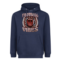 Navy football vibes smiley face Heavyweight Hoodie - BarkalooDesign