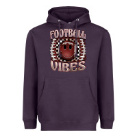 Plum football vibes smiley face Heavyweight Hoodie - BarkalooDesign