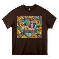 Chocolate Brown baby pigs with leopard cowhide and sunflowers Heavy Core Tee - Artiststas
