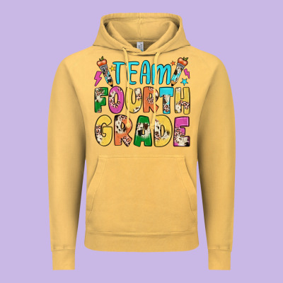 Team Fourth Grade Vintage Hoodie Designed By Jahusdesignshop