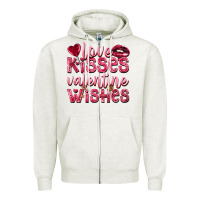 Love Kisses Valentine Wishes Zipper Hoodie | Teevron