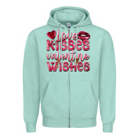Seafoam love kisses valentine wishes Zipper Hoodie - NancyCooperArtShop