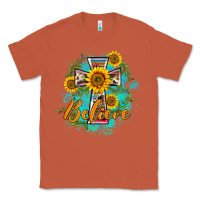 Copper western belive sunflowers cross Classic Tee - BarkalooDesign