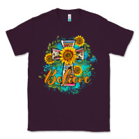 Plum western belive sunflowers cross Classic Tee - BarkalooDesign