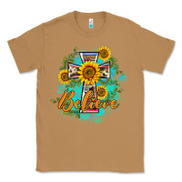 Toasted Coconut western belive sunflowers cross Classic Tee - BarkalooDesign