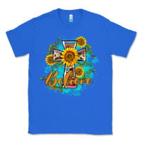 True Royal western belive sunflowers cross Classic Tee - BarkalooDesign