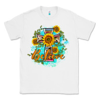 White western belive sunflowers cross Classic Tee - BarkalooDesign