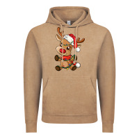 Vintage Coffee baby christmas reindeer Vintage Hoodie - AdoDesignShop