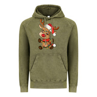 Vintage Olive baby christmas reindeer Vintage Hoodie - AdoDesignShop