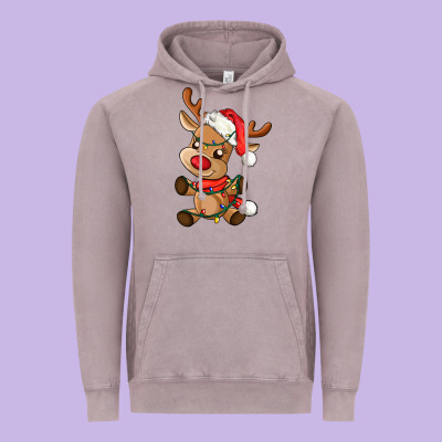Baby Christmas Reindeer Vintage Hoodie Designed By Adodesignshop