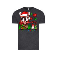 Vintage Black merry pawmas christmas french bulldog Vintage Tee - Jasminsmagicworld