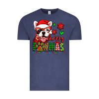 Vintage Denim merry pawmas christmas french bulldog Vintage Tee - Jasminsmagicworld