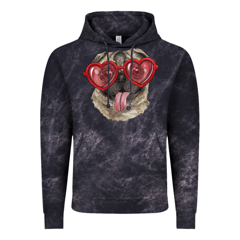 Pug With Love Glasses Vintage Hoodie by RanaPortraitStore | Teevron