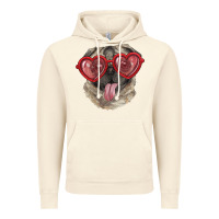 Vintage Artic pug with love glasses Vintage Hoodie - RanaPortraitStore