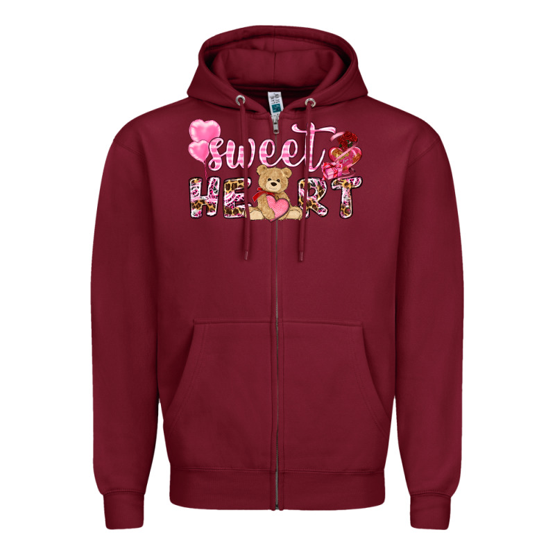 Sweetheart With Bear Zipper Hoodie by NancyCooperArtShop | Teevron