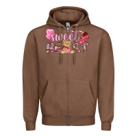 Chestnut sweetheart with bear Zipper Hoodie - NancyCooperArtShop