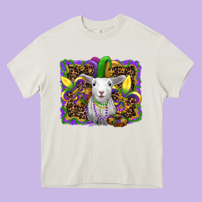 Mardi Gras Baby Sheep King Cake Fleur De Lis Heavy Core Tee Designed By Ranaportraitstore