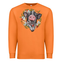 Carrot baby pig floral wreath Premium Sweatshirt - BarkalooDesign