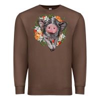 Chestnut baby pig floral wreath Premium Sweatshirt - BarkalooDesign