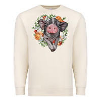 Sandshell baby pig floral wreath Premium Sweatshirt - BarkalooDesign
