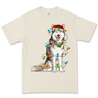 Bone husky with christmas lights Premium Tee - RanaPortraitStore