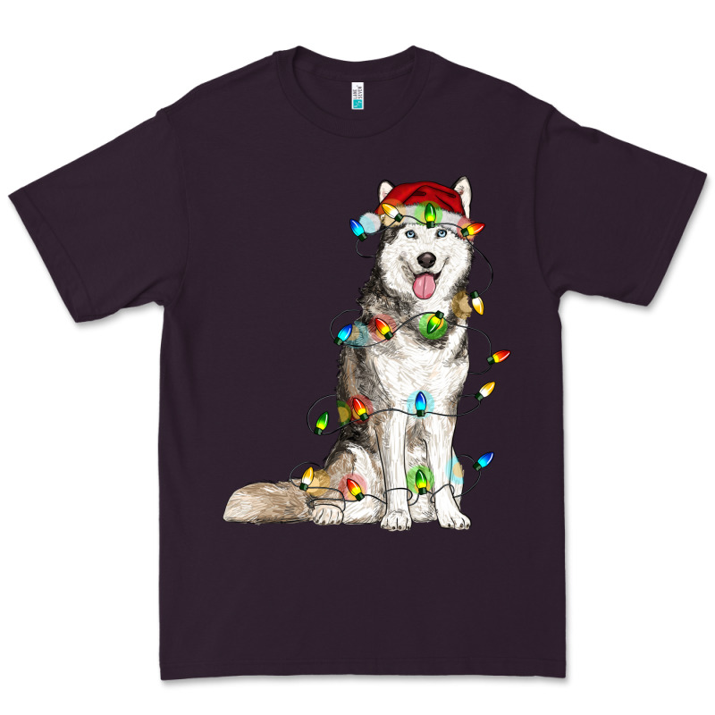 Husky With Christmas Lights Premium Tee by RanaPortraitStore | Teevron