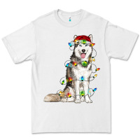 White husky with christmas lights Premium Tee - RanaPortraitStore