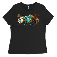 Black peace love rodeo Ladies Tee - texasbilliewilder