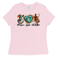 Bubblegum Pink peace love rodeo Ladies Tee - texasbilliewilder