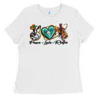 White peace love rodeo Ladies Tee - texasbilliewilder