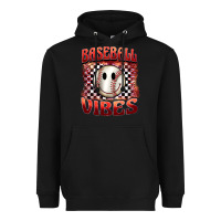 Black baseball vibes smiley face Heavyweight Hoodie - BarkalooDesign
