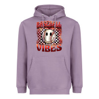 Lavender baseball vibes smiley face Heavyweight Hoodie - BarkalooDesign