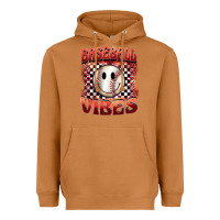 Baseball Vibes Smiley Face Heavyweight Hoodie | Teevron