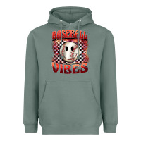 Sage baseball vibes smiley face Heavyweight Hoodie - BarkalooDesign