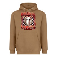 Toasted Coconut baseball vibes smiley face Heavyweight Hoodie - BarkalooDesign