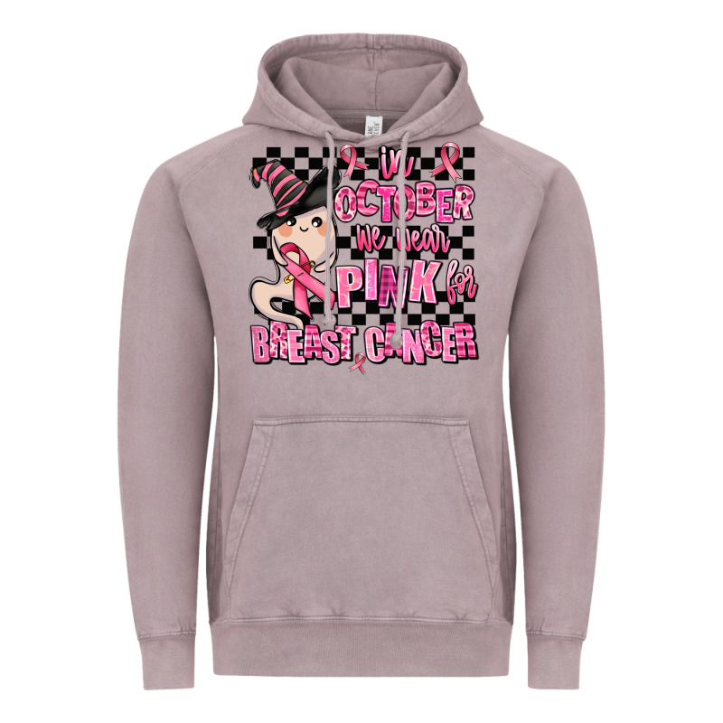 In October We Wear Pink For Breast Cancer Vintage Hoodie by AdoDesignShop | Teevron