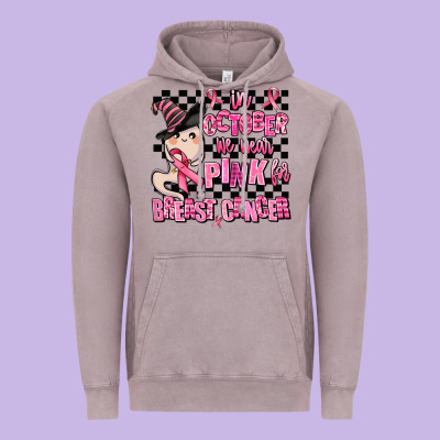 In October We Wear Pink For Breast Cancer Vintage Hoodie Designed By Adodesignshop