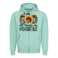 Seafoam with god all things are possible malias Zipper Hoodie - MaliasSmallBusiness