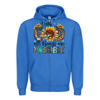 True Royal with god all things are possible malias Zipper Hoodie - MaliasSmallBusiness
