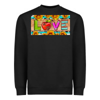 Black love and sunflower with pen and apple license plate template Heavyweight Sweatshirt - Artiststas