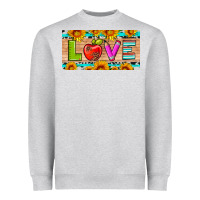 Heather Grey love and sunflower with pen and apple license plate template Heavyweight Sweatshirt - Artiststas
